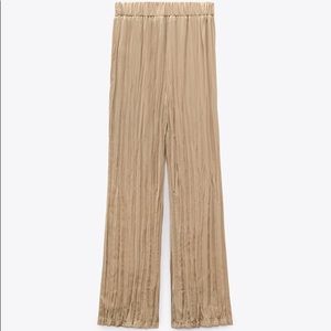 Zara wrinkle satin pants